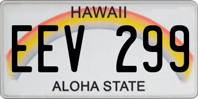 HI license plate EEV299