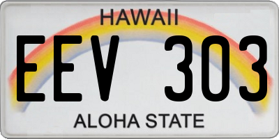 HI license plate EEV303