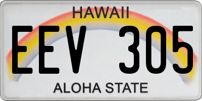 HI license plate EEV305