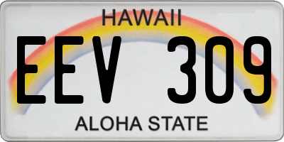 HI license plate EEV309