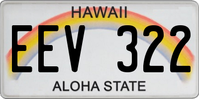 HI license plate EEV322