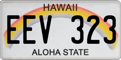 HI license plate EEV323