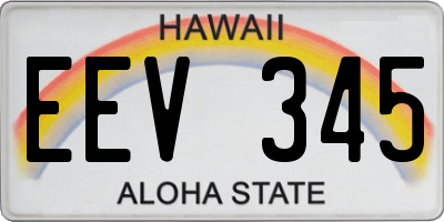 HI license plate EEV345