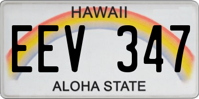 HI license plate EEV347