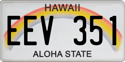 HI license plate EEV351