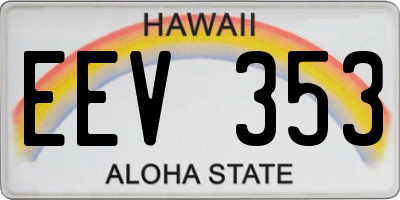 HI license plate EEV353