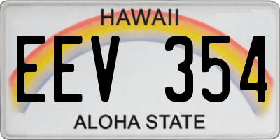HI license plate EEV354