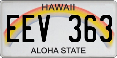 HI license plate EEV363