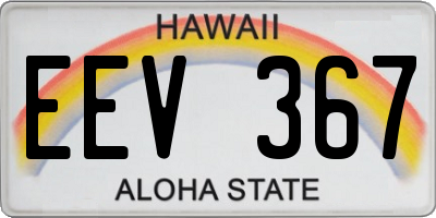 HI license plate EEV367