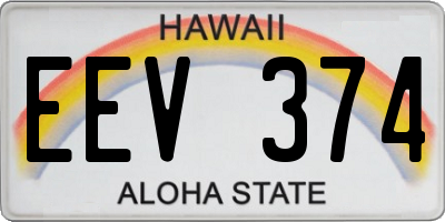 HI license plate EEV374
