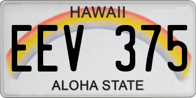 HI license plate EEV375
