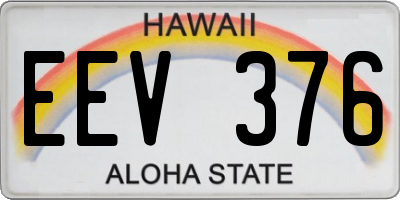 HI license plate EEV376