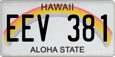 HI license plate EEV381