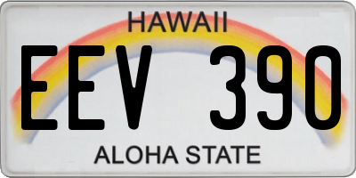 HI license plate EEV390