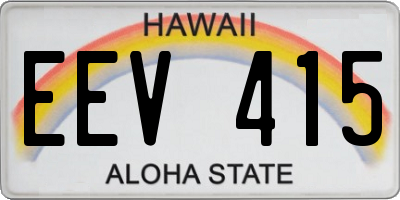 HI license plate EEV415