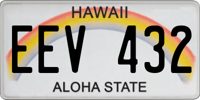 HI license plate EEV432