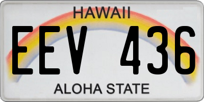 HI license plate EEV436