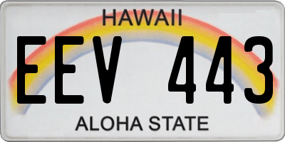 HI license plate EEV443
