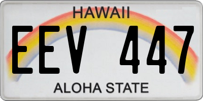 HI license plate EEV447