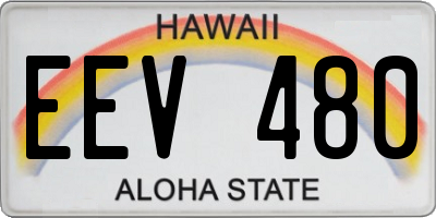 HI license plate EEV480