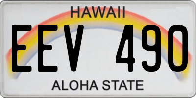 HI license plate EEV490