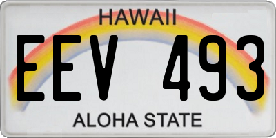 HI license plate EEV493