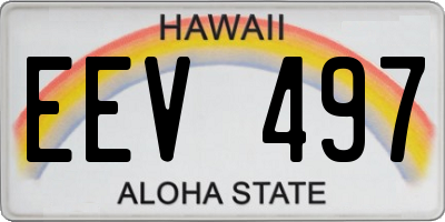 HI license plate EEV497