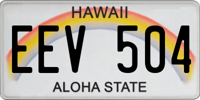 HI license plate EEV504