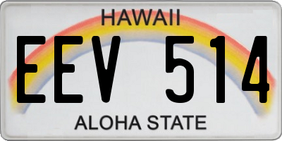 HI license plate EEV514