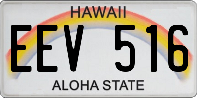 HI license plate EEV516