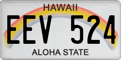 HI license plate EEV524