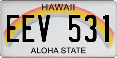 HI license plate EEV531