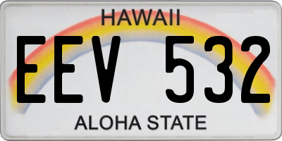 HI license plate EEV532