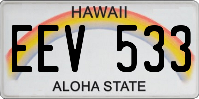 HI license plate EEV533