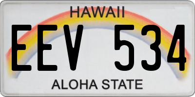 HI license plate EEV534