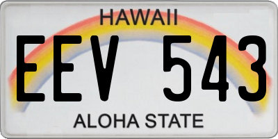 HI license plate EEV543