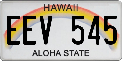 HI license plate EEV545