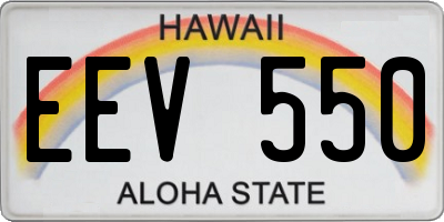 HI license plate EEV550