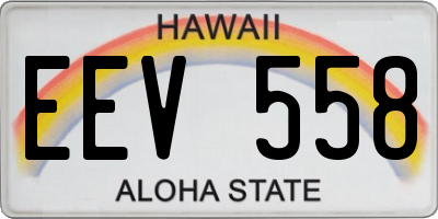 HI license plate EEV558