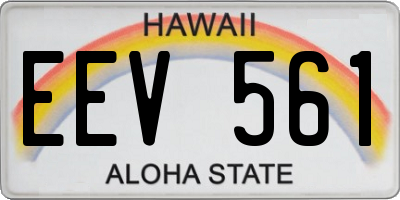 HI license plate EEV561
