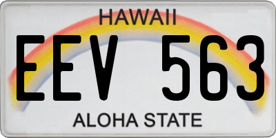 HI license plate EEV563