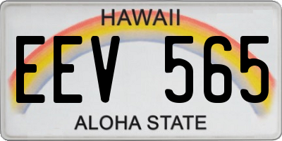 HI license plate EEV565