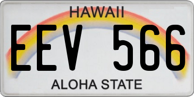 HI license plate EEV566