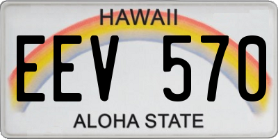 HI license plate EEV570