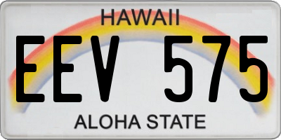HI license plate EEV575