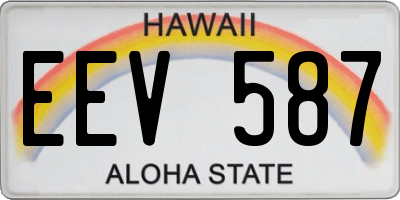 HI license plate EEV587