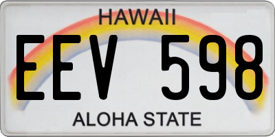 HI license plate EEV598