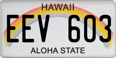HI license plate EEV603