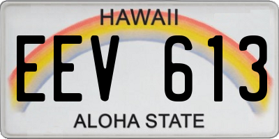 HI license plate EEV613