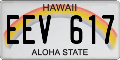 HI license plate EEV617